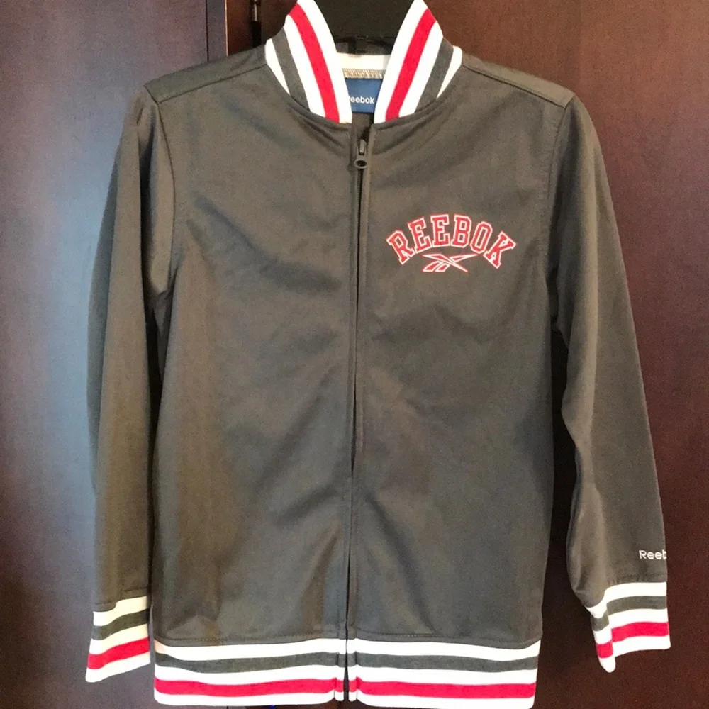 Reebok Gray Jacket with Red & White Trim